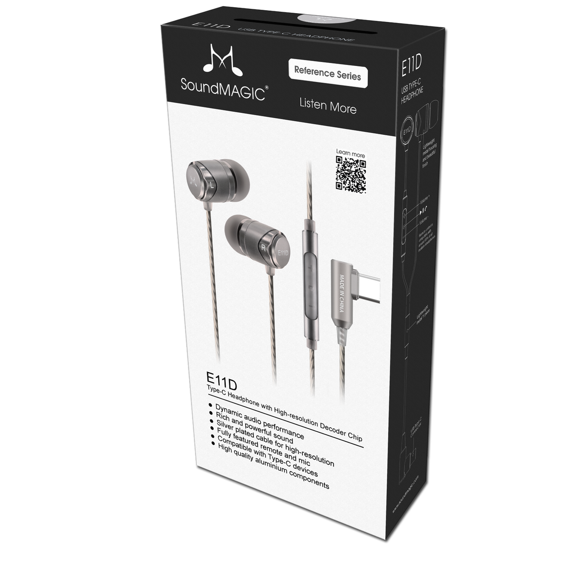 SoundMAGIC E11D - In Ear Isolating USB-C Earphones with Integrated DAC