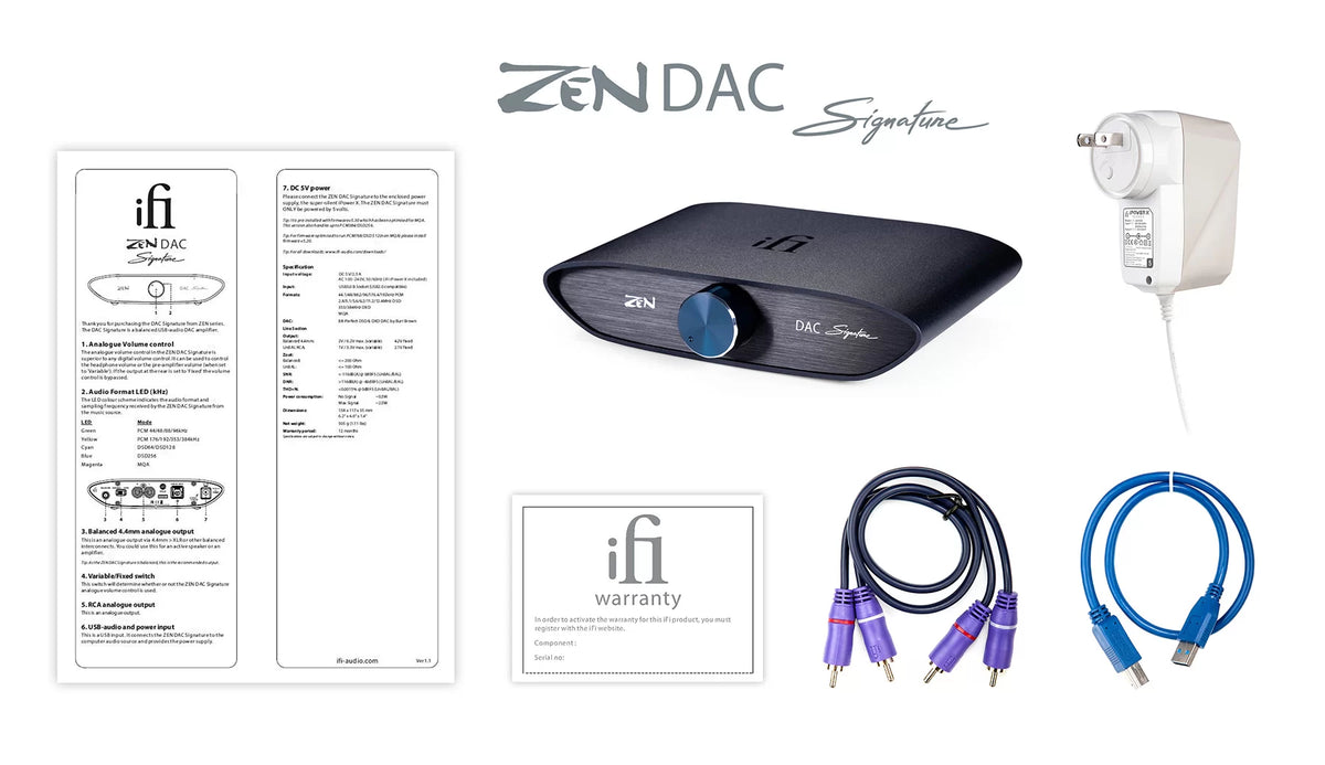 iFi Audio ZEN DAC Signature - Hi-Res Headphone Amplifier & USB DAC - Refurbished