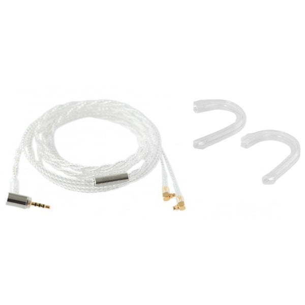 Final C071 Silver Cable Angled MMCX 2.5mm Plug EarHooks 1.2m